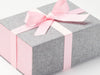 Pink Linen Fabric FAB Sides® Featured on Grey Linen Gift Box with Rose Pink Ribbon