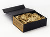 Gold Tissue Paper Featured with Gold Snowflake FAB Sides® on Black A4 Deep Gift Box