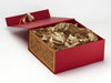 Gold Tissue Featured with Gold Snowflake FAB Sides® on Red XL Deep Gift Box