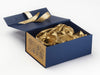 Gold Tissue Paper Featured with Gold Snowflake FAB Sides® on Navy A5 Deep Gift Box