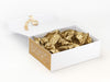 Gold Tissue Paper Featured with Gold Snowflake FAB Sides® Featured on White A4 Deep Gift Box