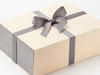 Grey Linen FAB Sides® Featured on Hessian Linen Gift Box with Metal Grey Ribbon