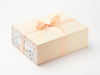 Hessian Linen A4 Deep No Magnet Gift Box with Aromatics FAB Sides® and Peach Fuzz Ribbon