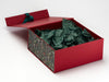 Hunter Green Tissue Featured with Mistletoe FAB Sides® on Red XL Deep Gift Box