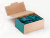 Natural Kraft A5 Deep No Magnets Gift Box with Jade FAB Sides® and Jade Tissue Paper