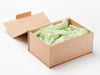 Natural Kraft No Magnets Gift Box with Seafoam Green Tissue