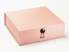Rose Gold Gift Box with Black Gloss Dome Decorative Closure