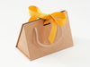 Small Natural Kraft BoxBag™  Featuring Yellow Gold Ribbon