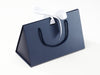 Medium Navy BoxBag with White Satin Ribbon. Ideal with White Tissue Paper