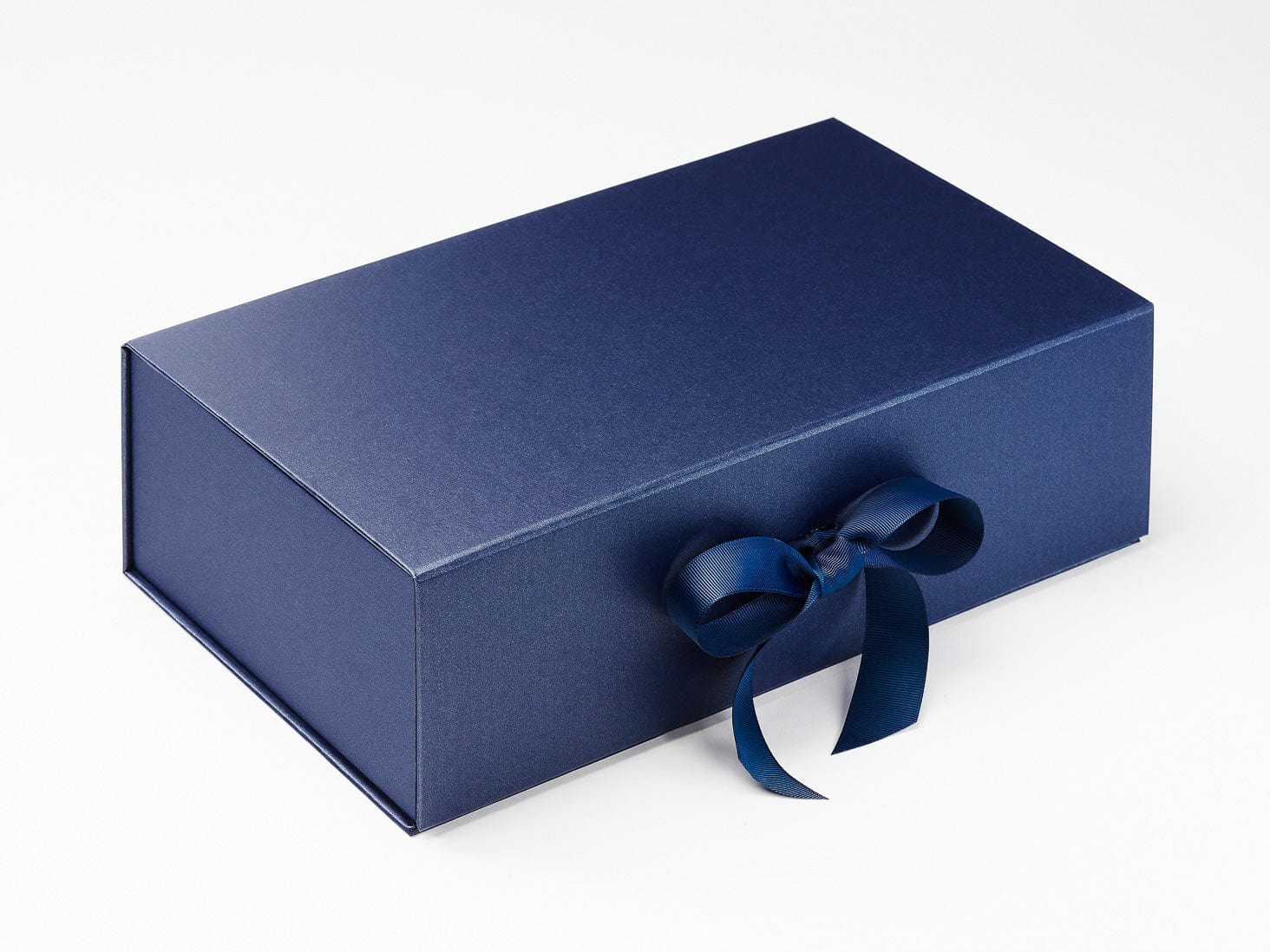 Navy Blue Double Bottle Gift Box with Changeable Ribbon