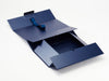 Navy Blue Double Bottle Gift Box Partially Assembled