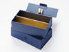 Navy Blue Double Bottle Box with Gold Insert and Navy Wax Seal. Insert available to purchase separately