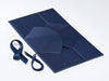 Sample Medium Navy Blue BoxBag® Supplied Flat with Ribbon and Rope Handles