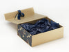 Navy Tissue Paper Featured with Navy Xmas Pine Cone FAB Sides® on Gold A4 Deep Gift Box