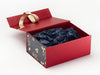 Navy Tissue Paper Featured with Navy Xmas Pine Cone FAB Sides® on Red A5 Deep Gift Box