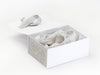 Pale Grey Tissue Paper Featured with White Gift Box and Silver Snowflakes FAB Sides®