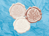 Pale Pink, Rose Gold and Ivory Wax Seals Featured with Porcelain Blue Tissue Paper