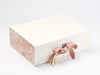 Pink Marble FAB Sides® Decorative Side Panels Featured on Ivory Gift Box with Antique Mauve and Gold Sparkle Double Ribbon