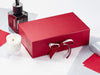 Red Double Gift Box Featuring White Sparkle Double Ribbon