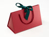 Red Medium BoxBag with Hunter Green Ribbon. Ideal with Hunter Green Tissue.