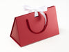 Red Medium BoxBag with White Satin Ribbon. Ideal with White Tissue Paper