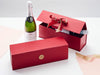 Red Single Bottle Gift Box With Gold Sparkle Ribbon and Gold Wax Seal