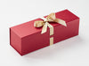 Red Single Bottle Box with Gold Sparkle Wrapped Ribbon