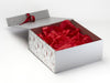 Red Tissue Paper Featured with Xmas Tree Modern FAB Sides® on Silver XL Deep Gift Box