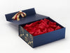 Red Tissue Paper Featured with Navy Xmas Pine Cone FAB Sides® on Navy A4 Deep Gift Box