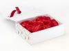 Red Tissue Paper Featured with Xmas Tree Modern FAB Sides® on White A4 Deep Gift Box