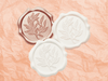 Rose Gold, Ivory and White Wax Seals featured on Peach Tissue Paper