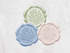 Sage Green, Pale Pink and Pale Blue Wax Seal Featured with White Tissue Paper