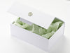 Sage Green Wax Seal featured on White No Magnets A4 Deep Gift Box with Seafoam Green Tissue Paper