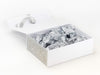 Silver Tissue Paper Featured with Silver FAB Sides® on White A4 Deep Gift Box