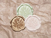 Stone Tissue Paper with Copper, Pale Pink and Sage Green Wax Seals