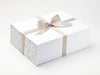 White A4 Deep No Magnet Gift Box with Heffalump FAB Sides® and Stone Ribbon