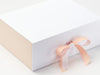 Hessian Linen FAB Sides® Featured on White Gift Box with Peach Fuzz Ribbon