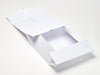 White A4 Deep No Magnet Gift Box Changeable Ribbon Partly Assembled