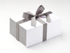 Sample Grey FAB Sides® Featured on White No Magnets Gift Box with Metal Grey Ribbon