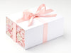 White A5 Deep No Magnets Gift Box with Pink Peony FAB Sides® with Pale Pink Satin Ribbon