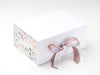 White A5 Deep No Magnet Gift Box with Aromatics FAB Sides® and Ginger Snap Ribbon