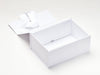 White A5 Deep No Magnet Changeable Ribbon Gift Box Assembled Open