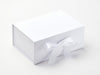 White A5 Deep No Magnet Changeable Ribbon Gift Box Assembled