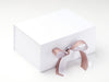 White A5 Deep No Magnet Gift Box with Ginger Snap Ribbon