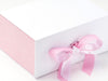 Pink Linen Fabric FAB Sides® Featured on White Gift Box with Tulip Ribbon