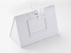 White Large BoxBag with Photo Frame Works Well with Classic Green Ribbon and Tissue Paper