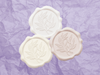 Ivory, Pale Pink and White Wax Seals Featured with Lavender Tissue Paper