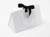 White Medium BoxBag with Black Satin Ribbon. Ideal with Black Tissue Paper