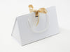 White Medium BoxBag with Gold Sparkle Ribbon. Ideal with Sage Green Tissue Paper