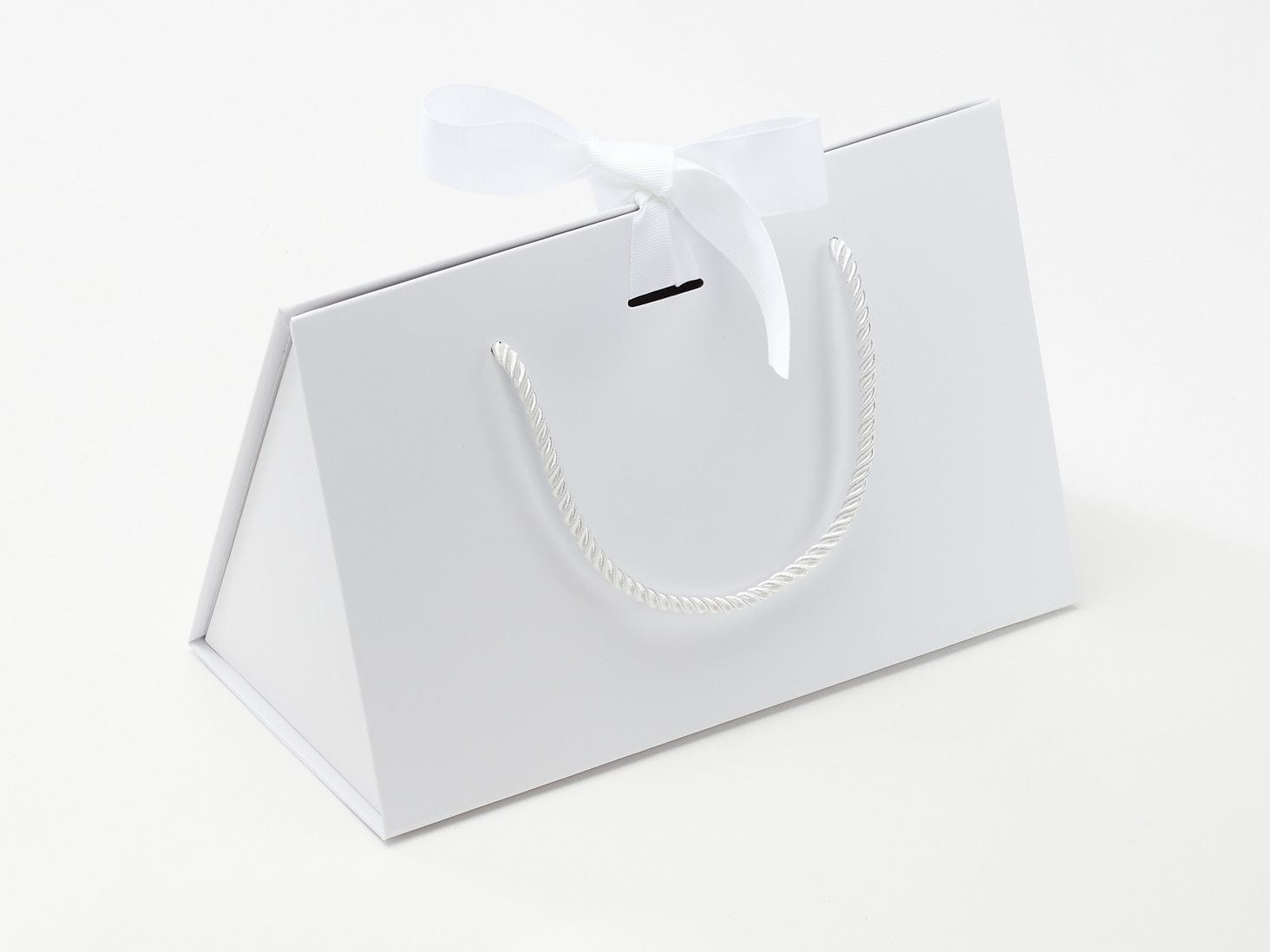 Medium White BoxBag™ Supplied with White Grosgrain Ribbon and Rope Handles